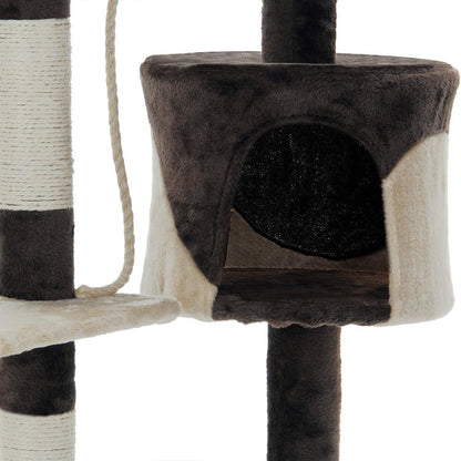 CARLA HOME 140cm Cat Tree for Indoor Cats with Plush Perch, Sisal Scratching Posts & Condo for Kittens & Adult Cats (Beige)
