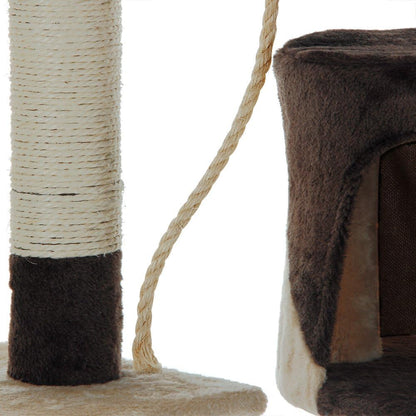 CARLA HOME 140cm Cat Tree for Indoor Cats with Plush Perch, Sisal Scratching Posts & Condo for Kittens & Adult Cats (Beige)