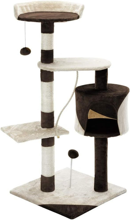 CARLA HOME 140cm Cat Tree for Indoor Cats with Plush Perch, Sisal Scratching Posts & Condo for Kittens & Adult Cats (Beige)