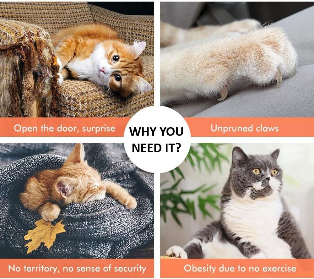 CARLA HOME Floor to Ceiling Cat Tree Tower  with Adjustable Height 230-286cm for Indoor Cats (Black)