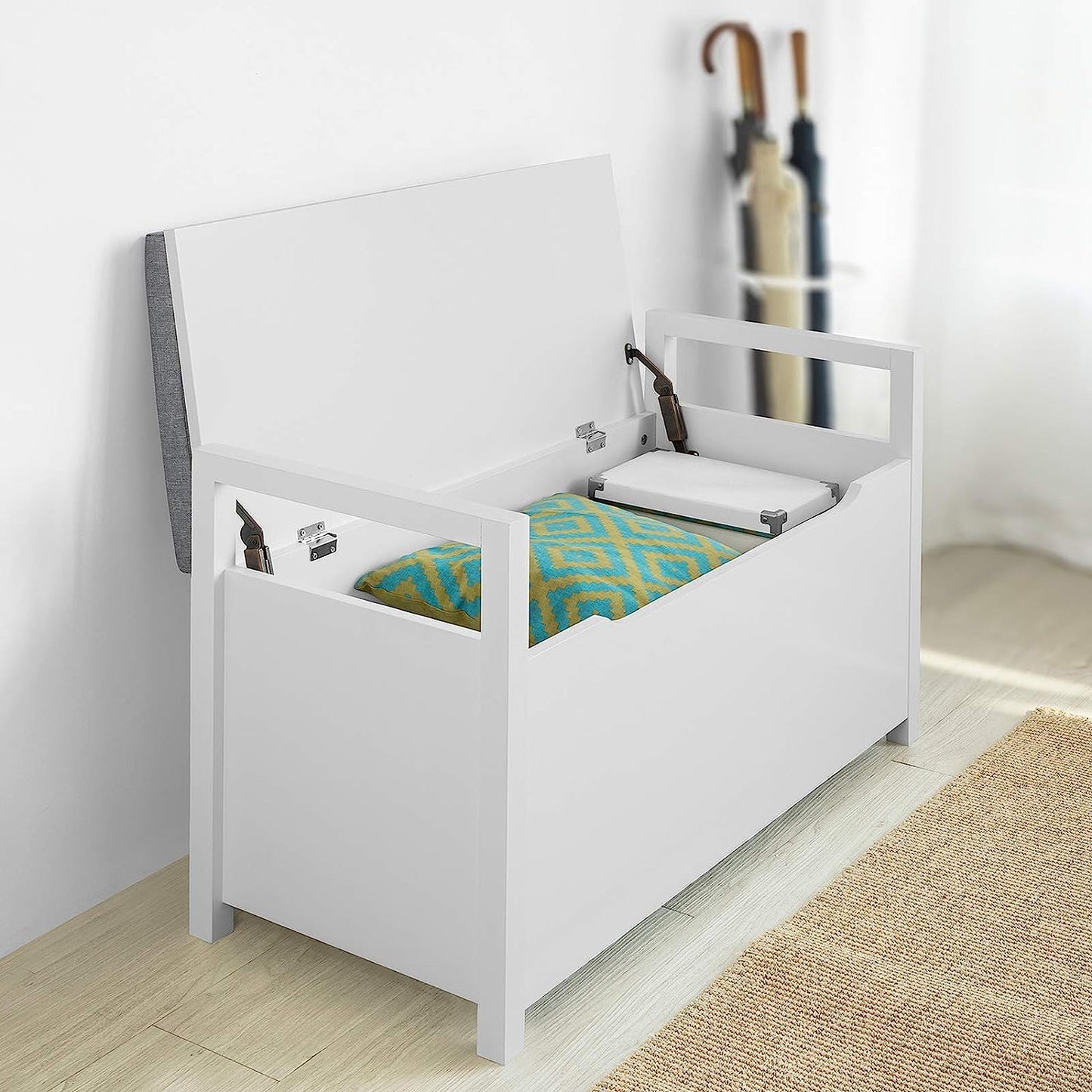 Storage Bench Lift Up Top Padded Seat Toy Box