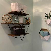 Vintage Rustic Wooden Floating Shelves
