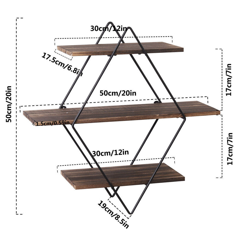 Vintage Rustic Wooden Floating Shelves