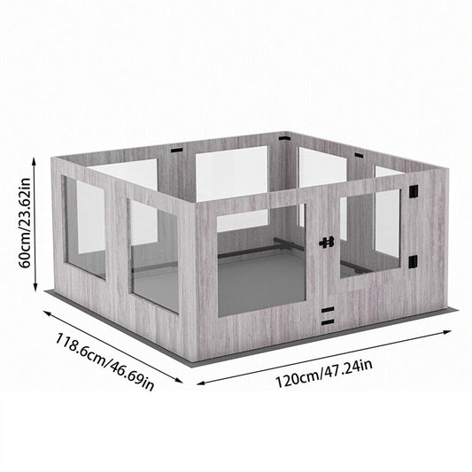 Dog Whelping Box 8 Panels Puppy Pen with Pad