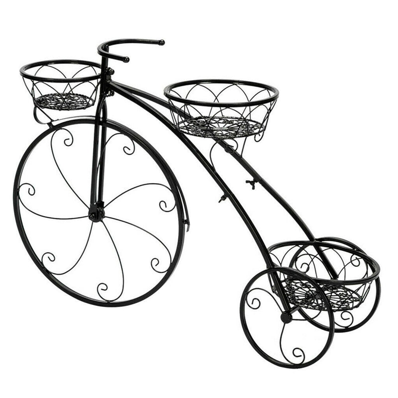 3-Tier Iron Bicycle Plant Stand Rack Tricycle Planter