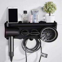 Magnetic Wall Mount Hair Dryer Holder for Dyson - Black Metal