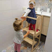 Wooden Toddler Step Stool Learning Tower Kitchen Safety