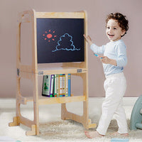 Wooden Toddler Step Stool Learning Tower Kitchen Safety