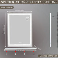 Crystal Vanity Mirror 80CM LED Bluetooth Magnifying