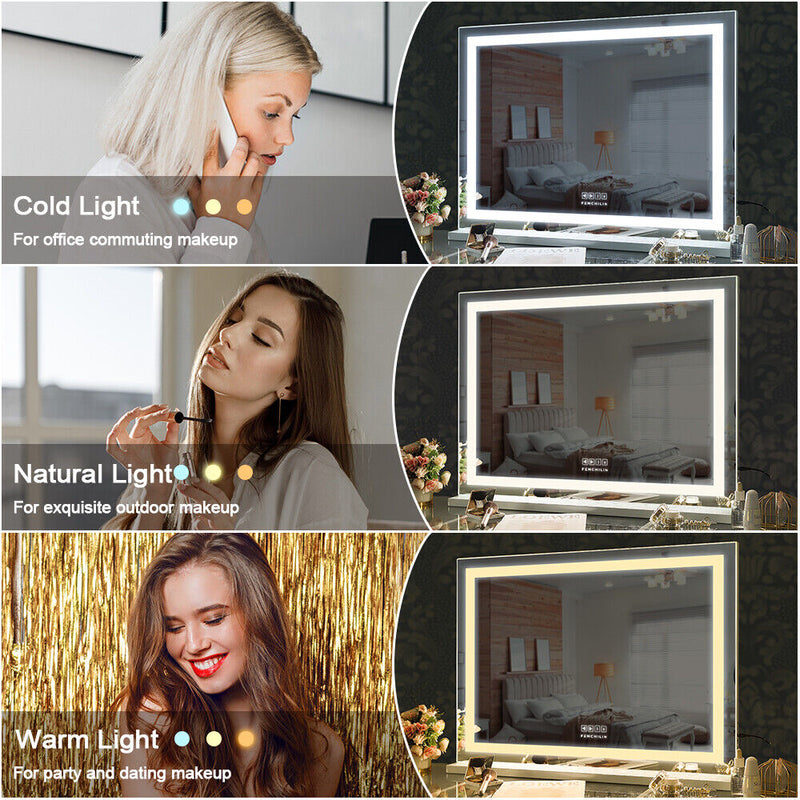 LED Makeup Mirror Bluetooth Touch Sensor Hollywood Vanity