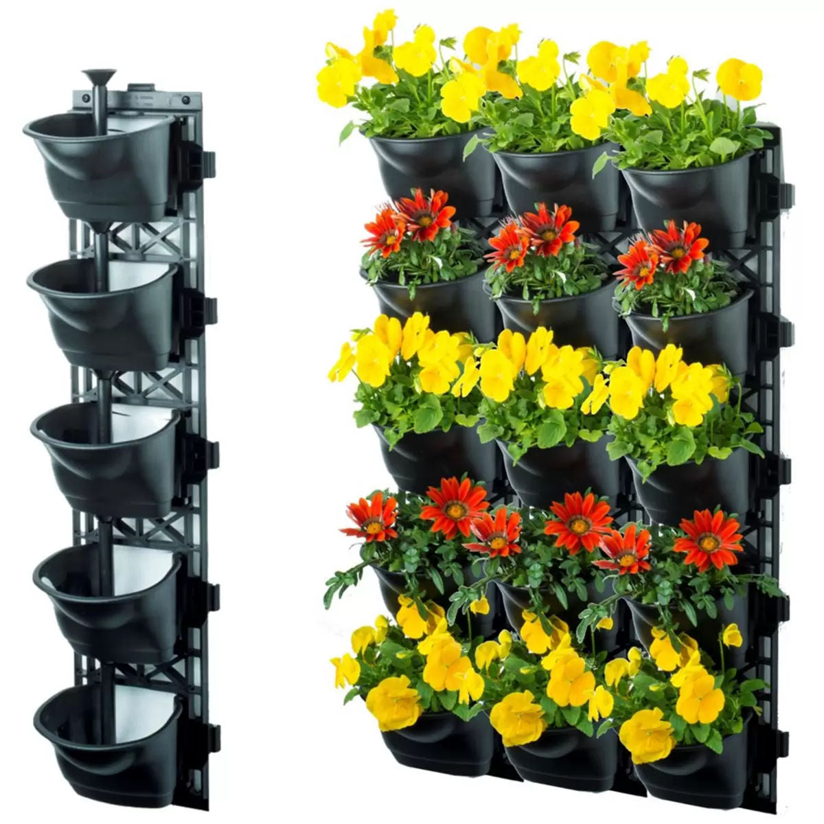 Quint vertical garden with 3 frames and 15 pots