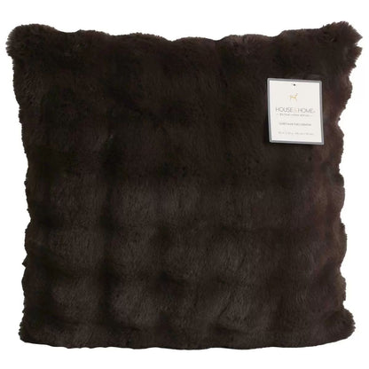 Luxe faux fur cushion 55 x 55cm dark brown