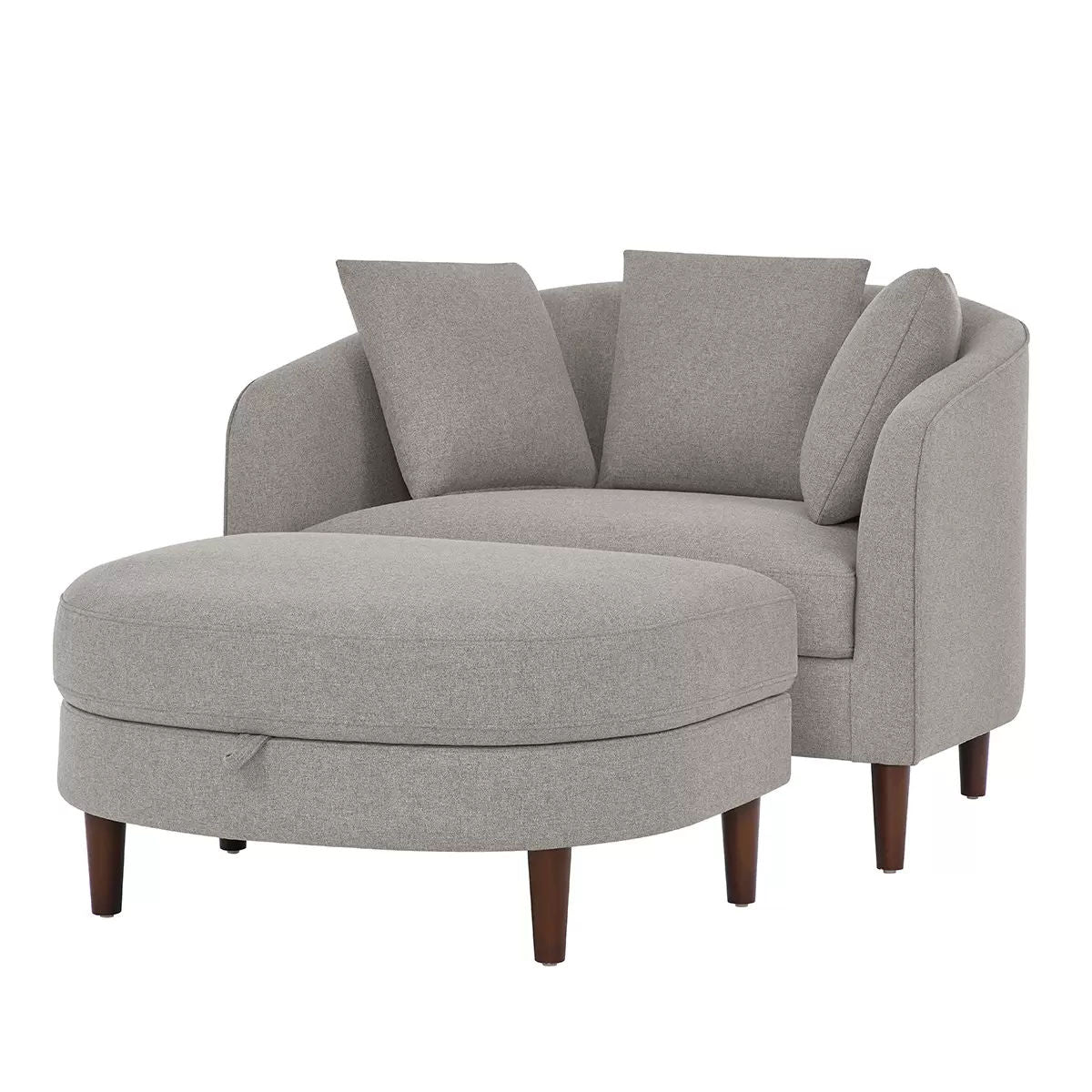 Accent Chair with Storage Ottoman