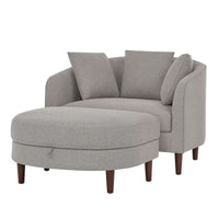 Accent Chair with Storage Ottoman