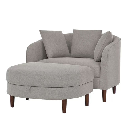 Accent Chair with Storage Ottoman