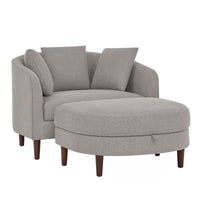 Accent Chair with Storage Ottoman
