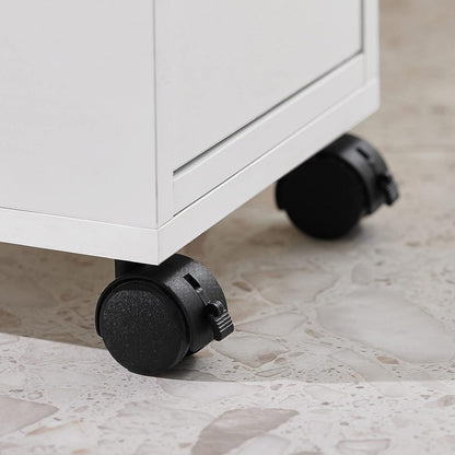 Storage Cart Narrow Cabinet Wheels Tray Drawers