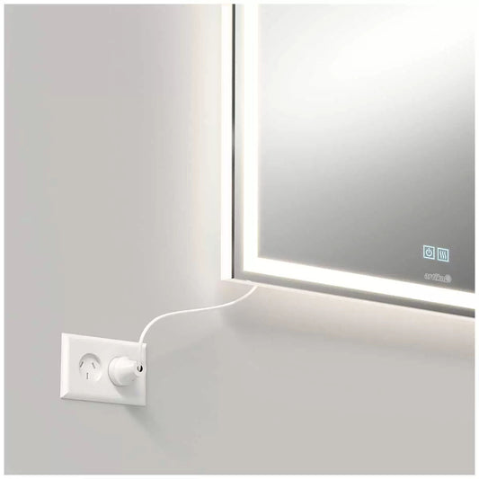 Aurea integrated led plug in wall mirror