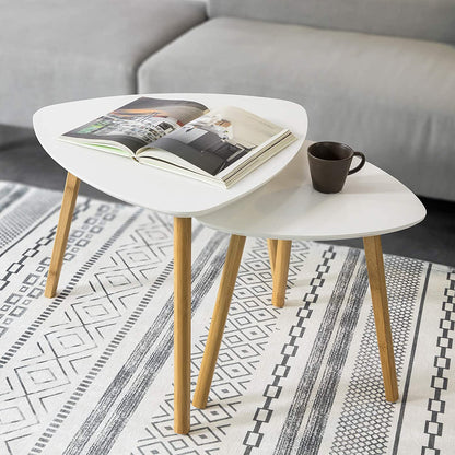 Set of 2 White Side Nesting Tables