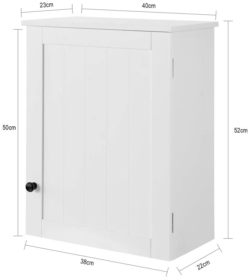 White Wall Cabinet with Door 40x52cm