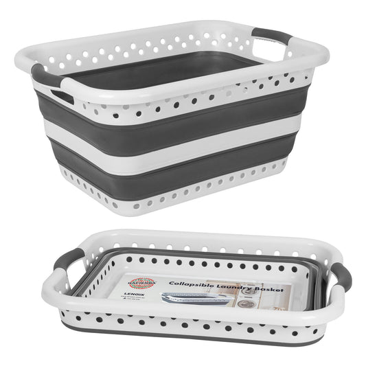 45L Space Saving  Laundry Basket,  Collapsible Hamper for Dorms, RVs, Homes & Garages