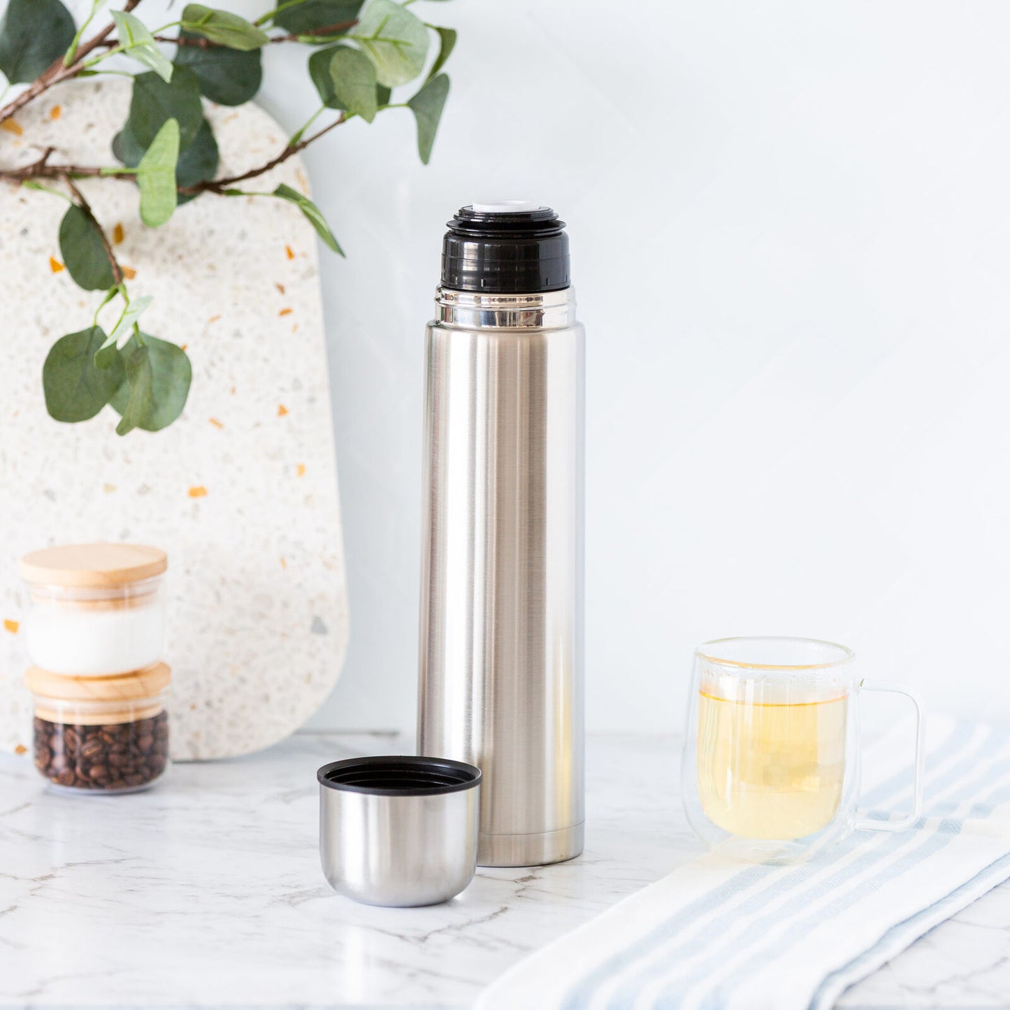 1L Stainless Steel Vacuum Flask - Insulated Drink Container