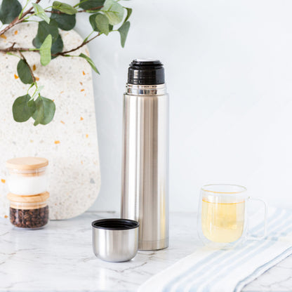 1L Stainless Steel Vacuum Flask - Insulated Drink Container