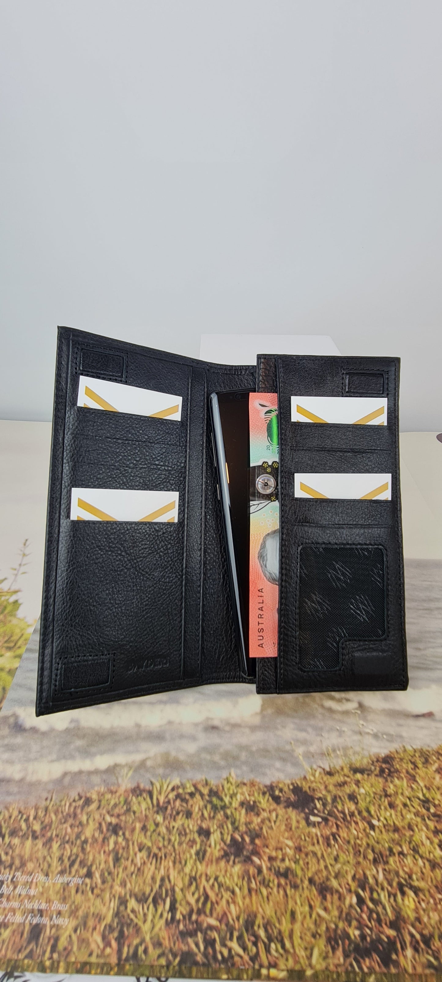 Leather Phone Wallet - Black