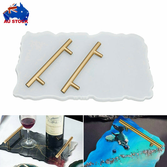 Large Safe Silicone Tray Mould Artist Mold Irregular Coaster Resin Craft Art DIY + 2 Handles