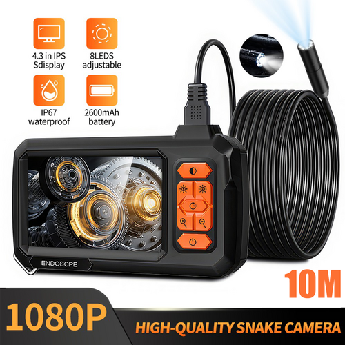 10M 8mm Lens Industrial Endoscope 1080P Digital Borescope Inspection Camera LED Lamp