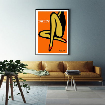 Wall Art 100cmx150cm Orange Legs Black Frame Canvas