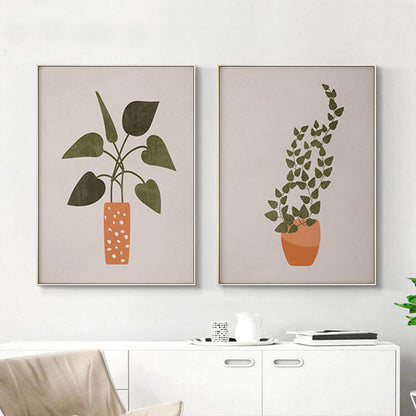 Wall Art 70cmx100cm Boho Botanical Art 2 Sets Gold Frame Canvas