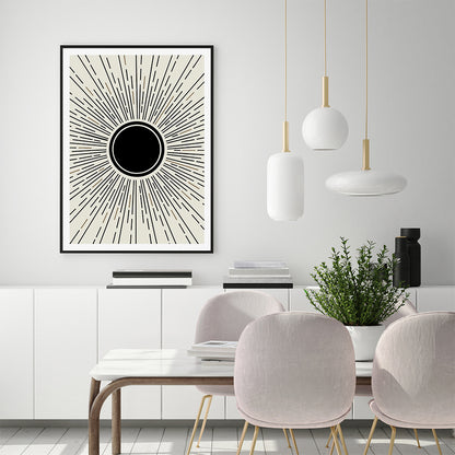 Wall Art 50cmx70cm Sun Rise Art Black Frame Canvas