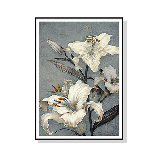 Wall Art 100cmx150cm Floral Lily II Black Frame Canvas