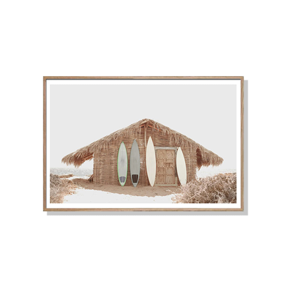 Wall Art 60cmx90cm Surf Cabin Wood Frame Canvas