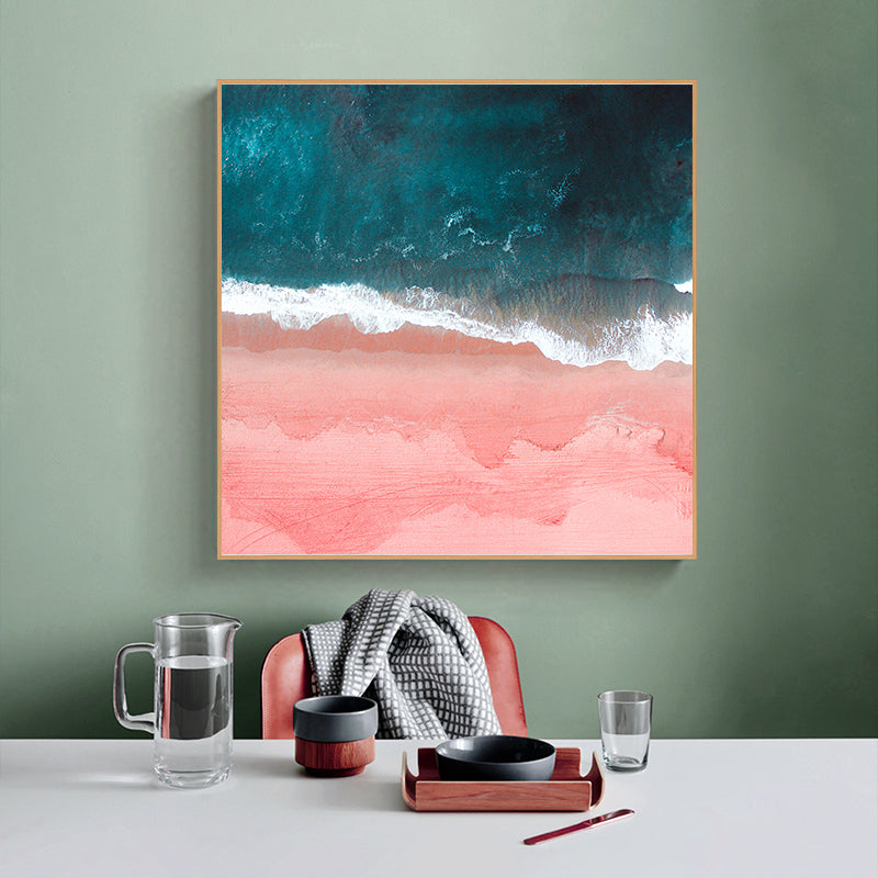 Wall Art 50cmx50cm Pink Sea Wood Frame Canvas