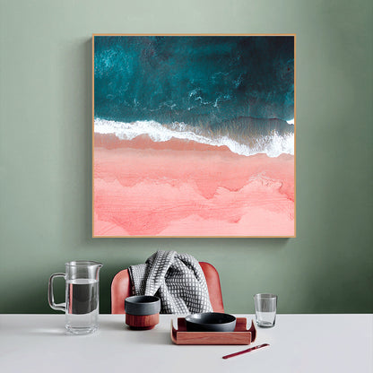 Wall Art 50cmx50cm Pink Sea Wood Frame Canvas