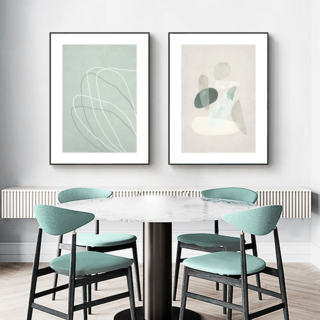 Wall Art 100cmx150cm Abstract body and lines 2 Sets Black Frame Canvas