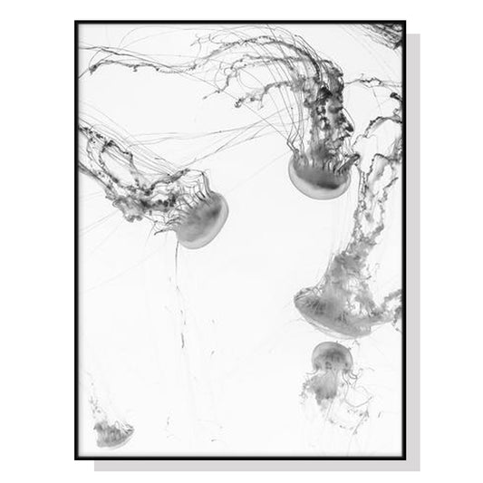 Wall Art 40cmx60cm Jellyfish Black Frame Canvas