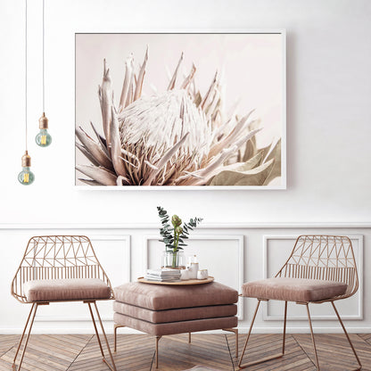 Wall Art 40cmx60cm Pure Protea II White Frame Canvas