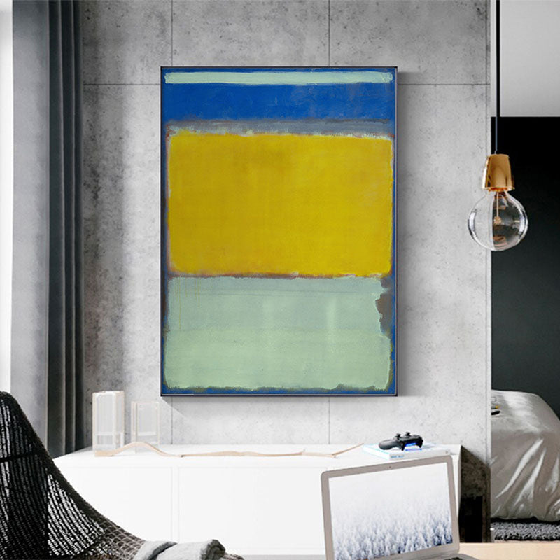 Wall Art 70cmx100cm Blue Yellow Green By Mark Rothko Black Frame Canvas