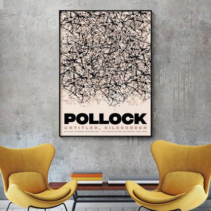 Wall Art 80cmx120cm Jackson Pollock Exhibition II Black Frame Canvas