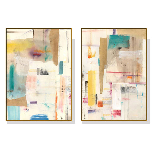 Wall Art 90cmx135cm Sonder By Jean Kenna 2 Sets Gold Frame Canvas