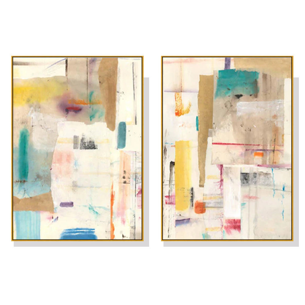 Wall Art 100cmx150cm Sonder By Jean Kenna 2 Sets Gold Frame Canvas