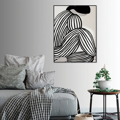 Wall Art 80cmx120cm Mid Century Figure Black Frame Canvas