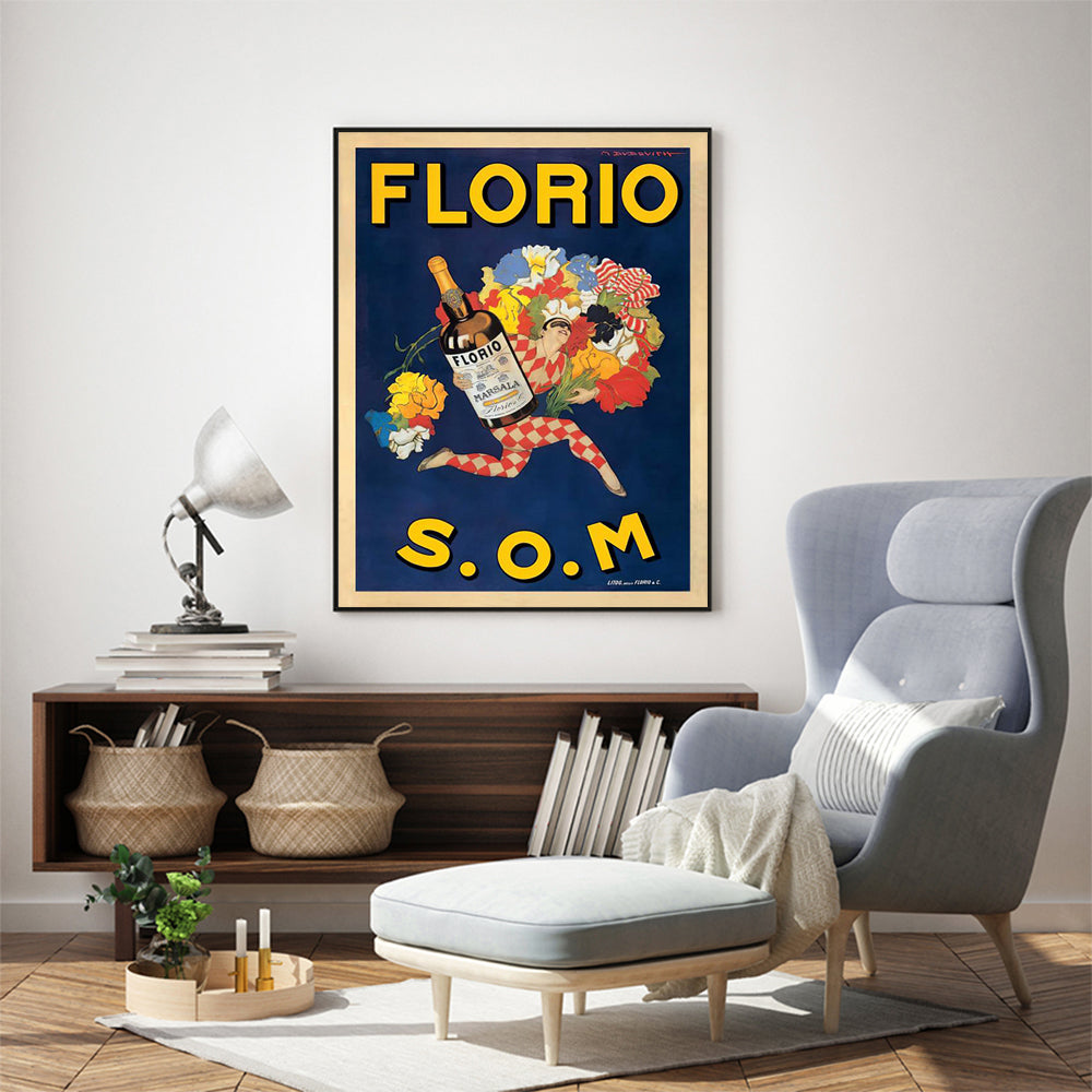 Wall Art 80cmx120cm Florio S.O.M Black Frame Canvas