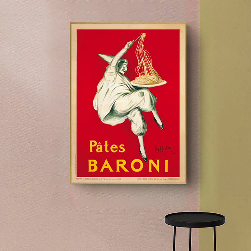 Wall Art 80cmx120cm Pates Baroni Pasta Gold Frame Canvas