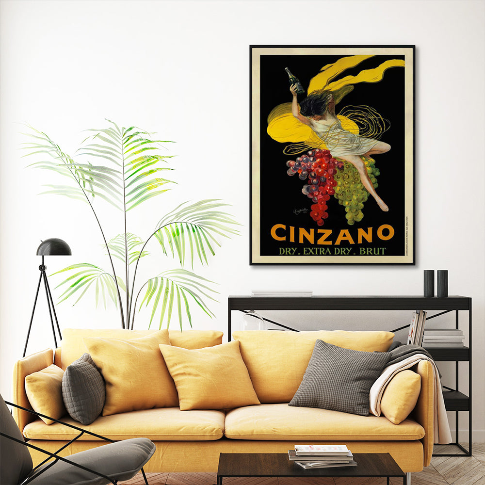 Wall Art 100cmx150cm Cinzano Black Frame Canvas