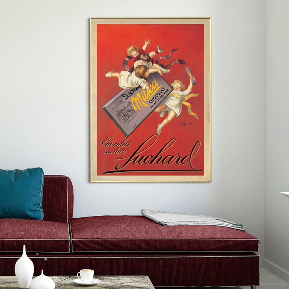 Wall Art 80cmx120cm Milka chocolates by Suchard Gold Frame Canvas