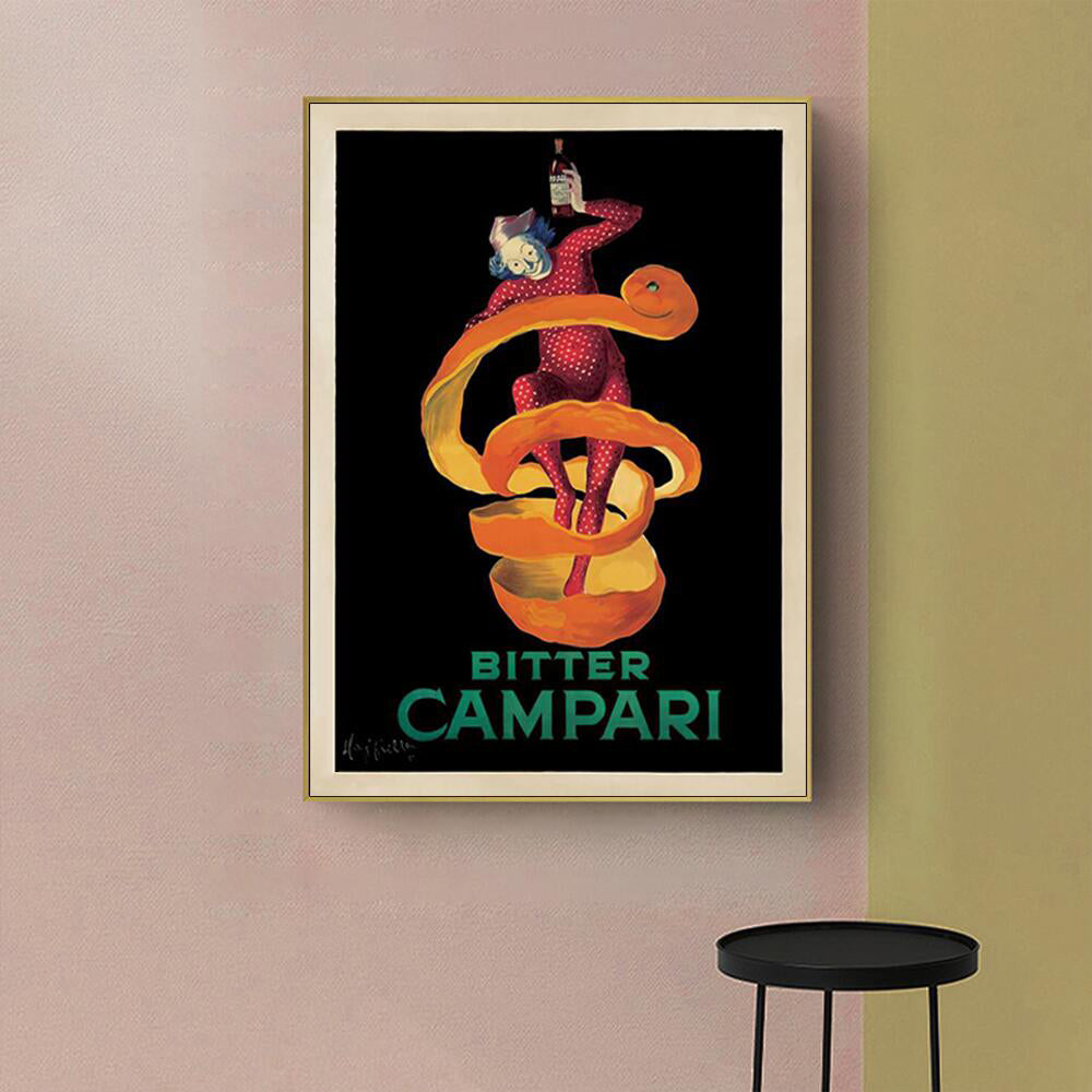 Wall Art 100cmx150cm Bitter Campari Gold Frame Canvas